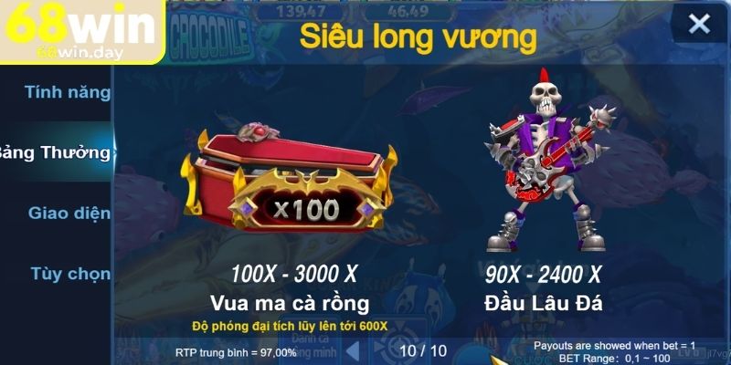 Cụ thể tỷ lệ trả thưởng 